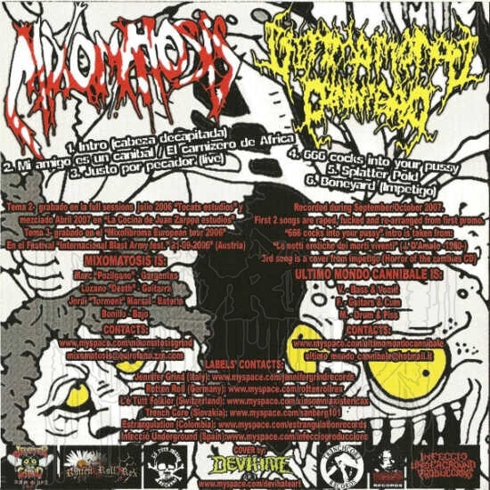MIXOMATOSIS / ULTIMO MONDO CANNIBALE - Mixocannibale Split CD - Image 2