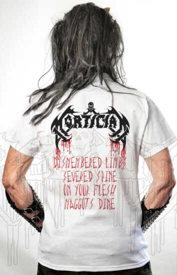 MORTICIAN - Brutally Mutilated WHITE T-Shirt (Size XL) - Image 2
