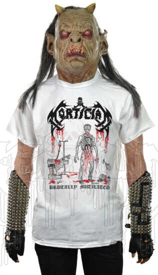 MORTICIAN - Brutally Mutilated WHITE T-Shirt (Size XL)